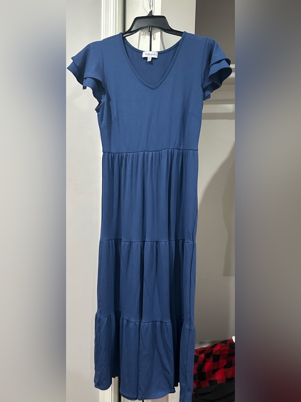 LIKE NEW Gilli XLP Maxi Ruffle Dress Blue